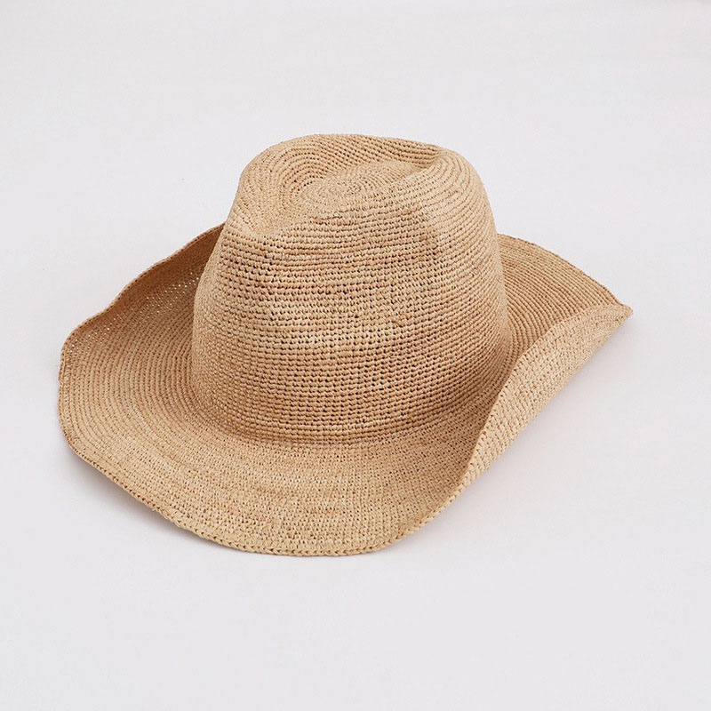 Cowboy Hat Straw - Chapéu de palha de Raffia natural