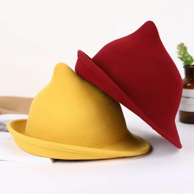 Fedora Hat Wool - 2025 100% lã moderno chapéu de