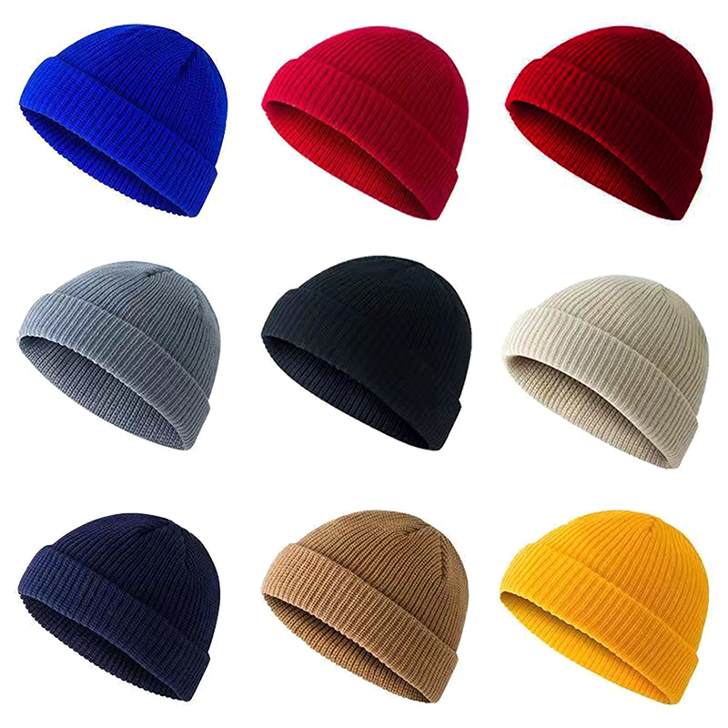 Beanie Cuffed Knit - Inverno quente unisex gorros de lã