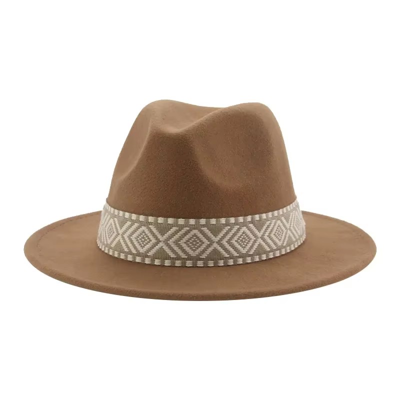 Fedora Hat Wool - Chapéu panamá ocidental chapéus de cowboy