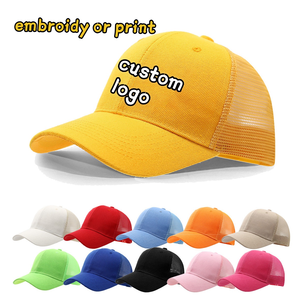 Trucker Cap Mesh - Boné com logotipo personalizado bordado impressão