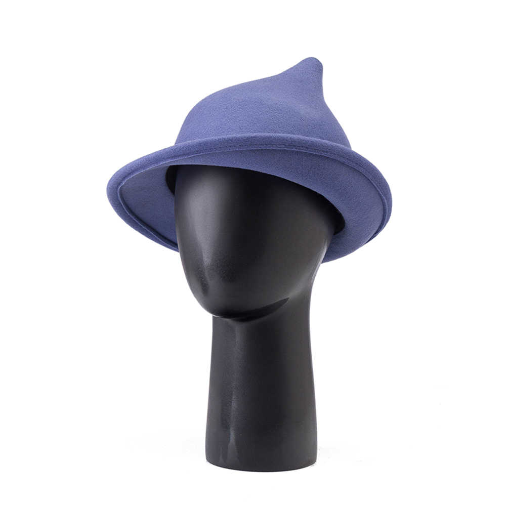 Fedora Hat Wool - Moda bruxa 100% lã apontou chapéu