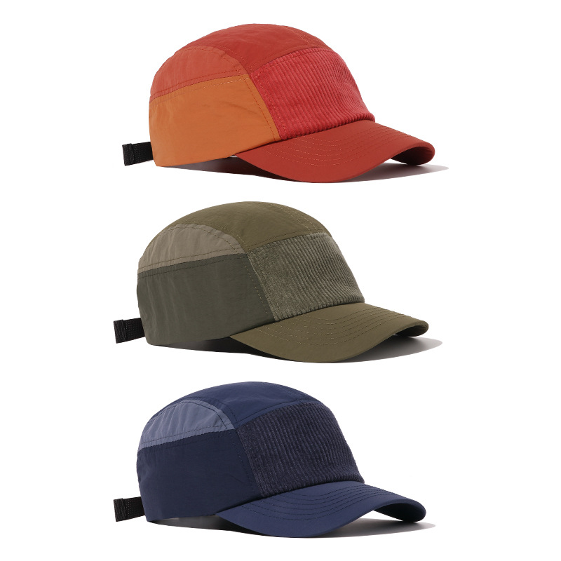 Corduroy Cap 5 Panel - Boné de beisebol unissex leve de