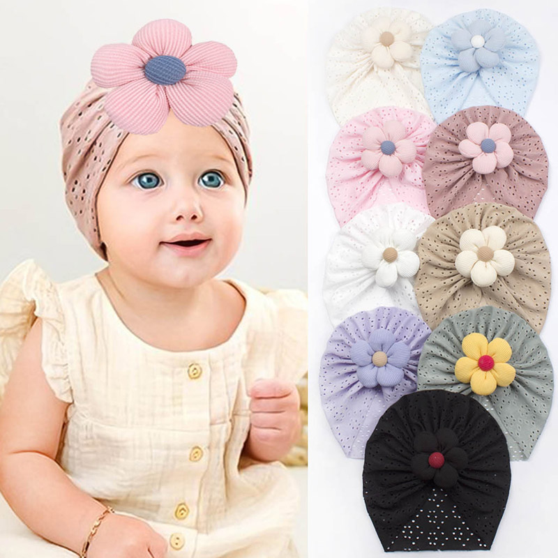 Dad Hat Cotton - 3d flor bebê turbante boné verão
