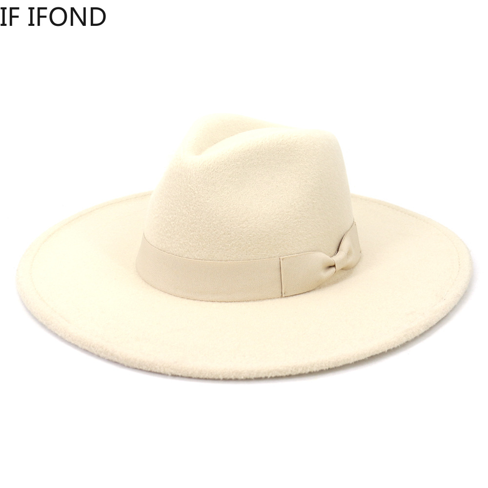 Fedora Hat Wool - Grande aba larga chapéus femininos 2021