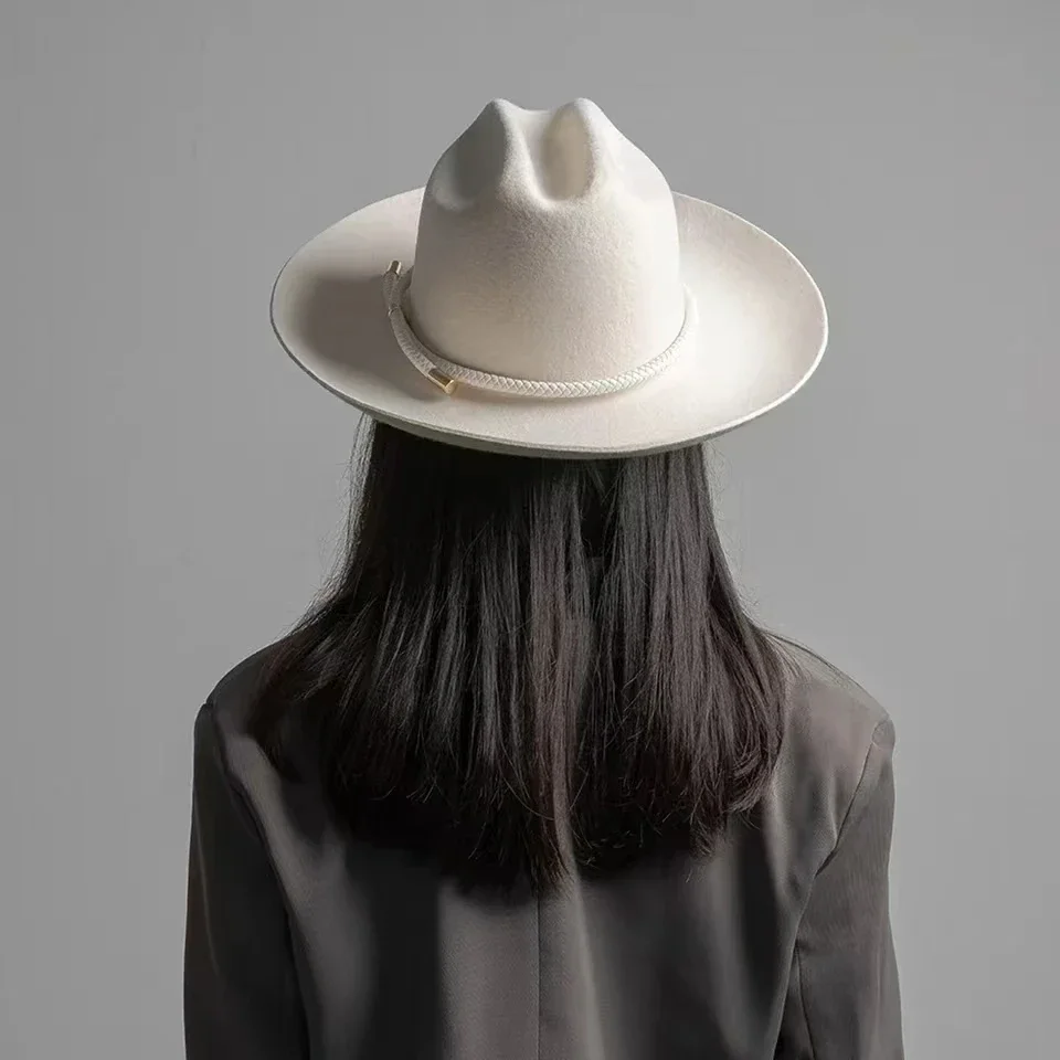 Fedora Hat Wool - 2025 novo retro ins chique inverno