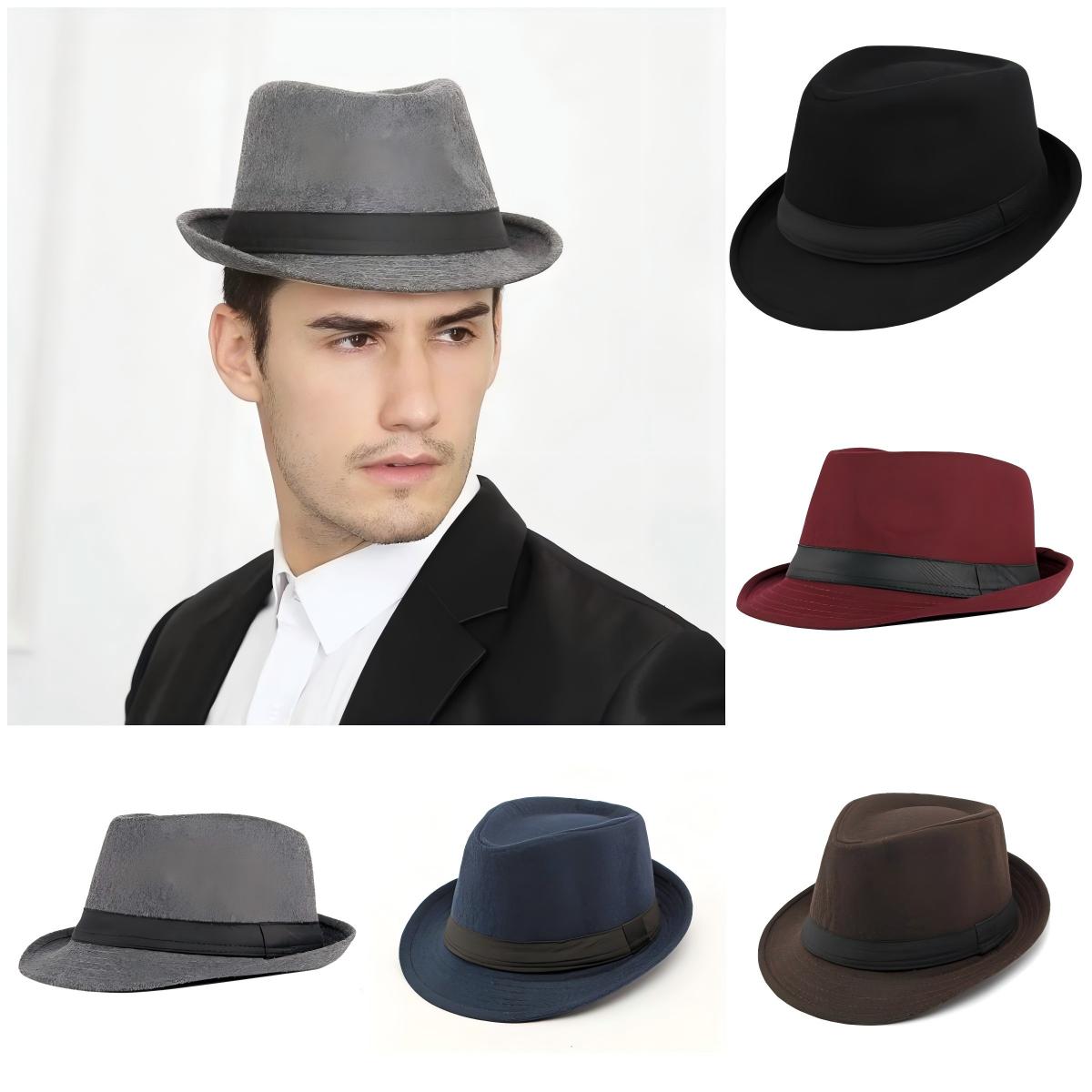Fedora Hat Wool - Chapéu para homem novo outono inverno