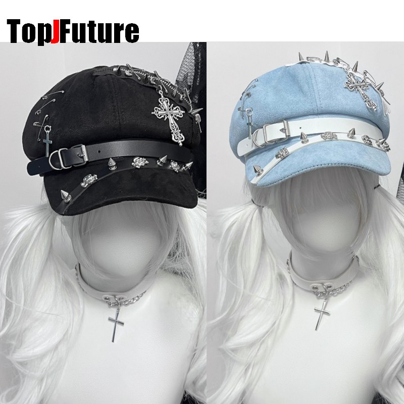 Dad Hat Cotton - Boné Octogonal Feminino Harajuku Gótico Punk