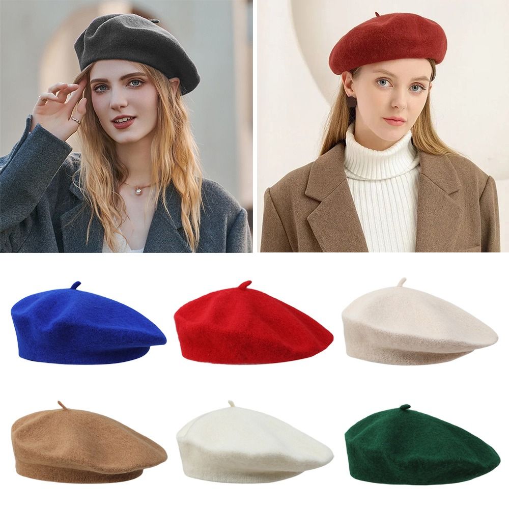 Beret French Wool - Moda quente inverno lã boinas chapéu