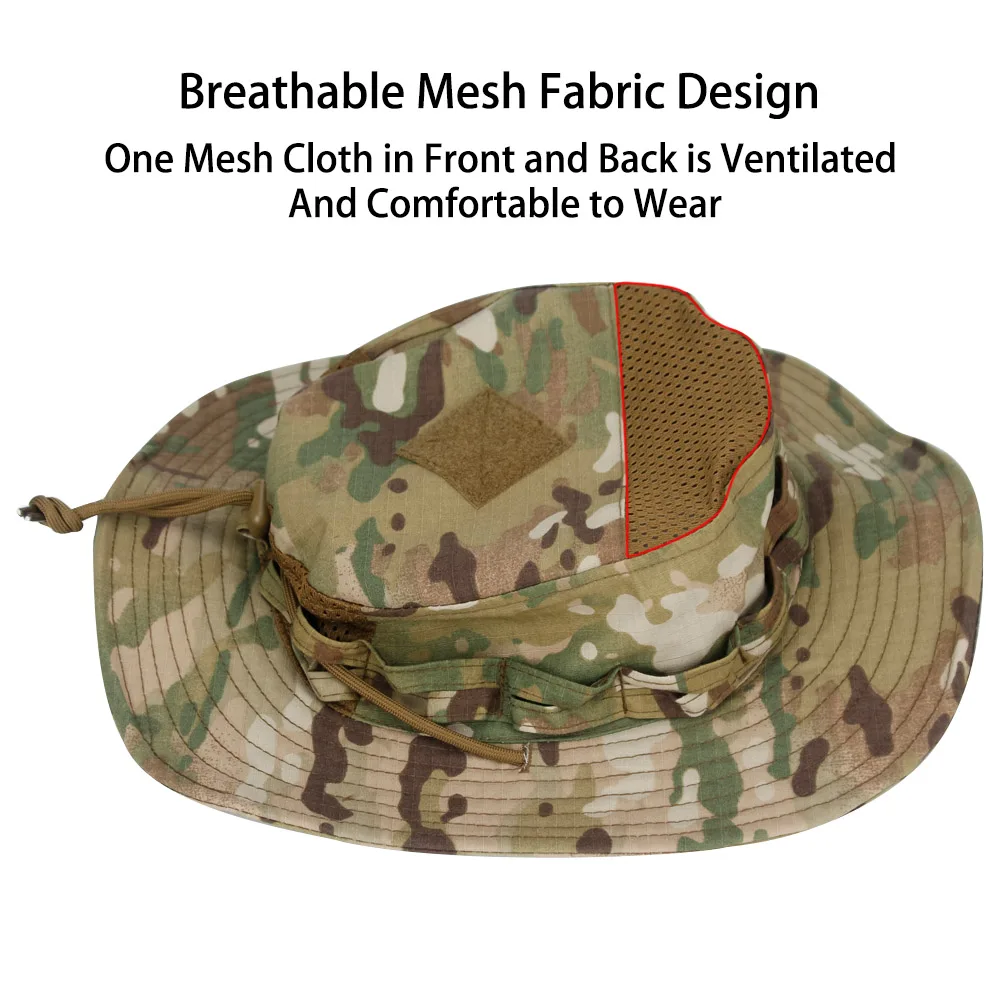 Boonie Hat Tactical - Chapéu Boonie camuflado tático UPF 50+