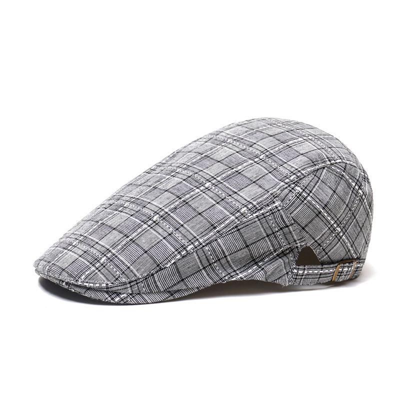 Newsboy Cap Ivy - Boina Unissex de Algodão Xadrez Estilo