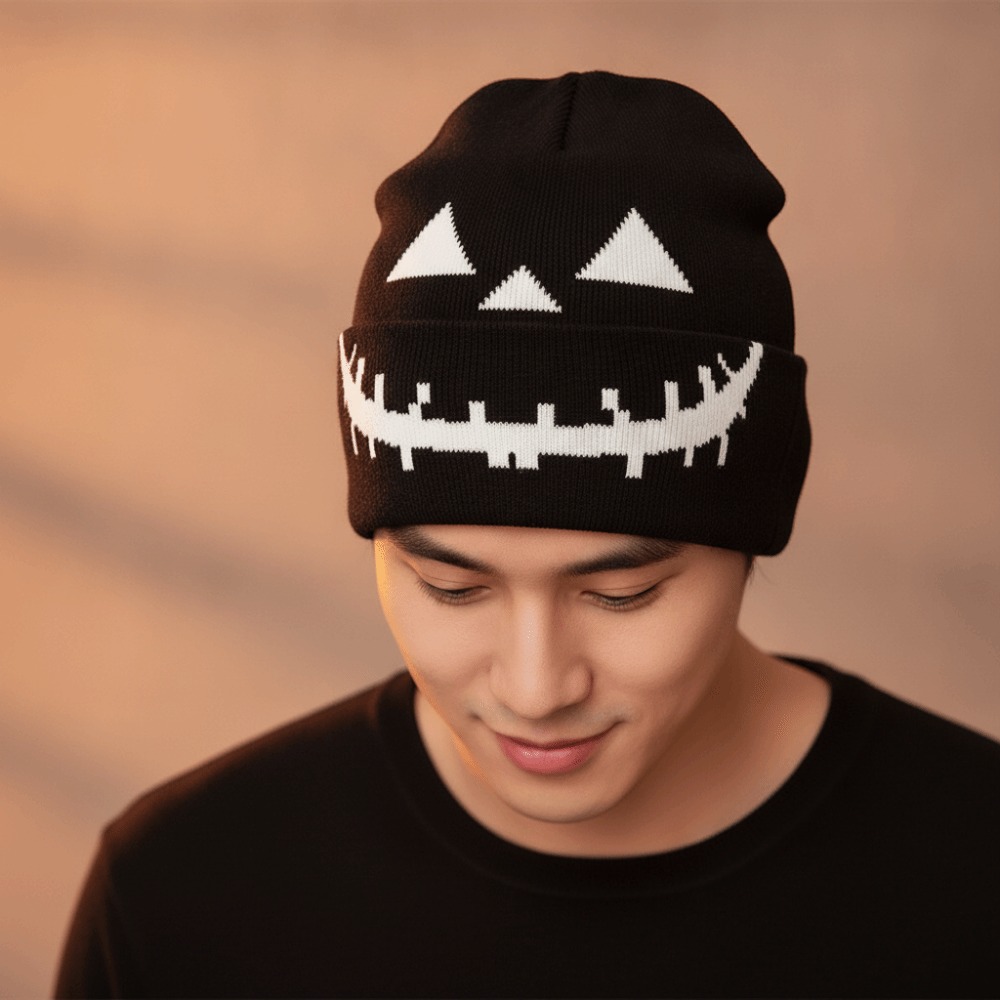 Gorro de Malha de Abóbora com  - Beanie Cuffed Knit avaliação e preço