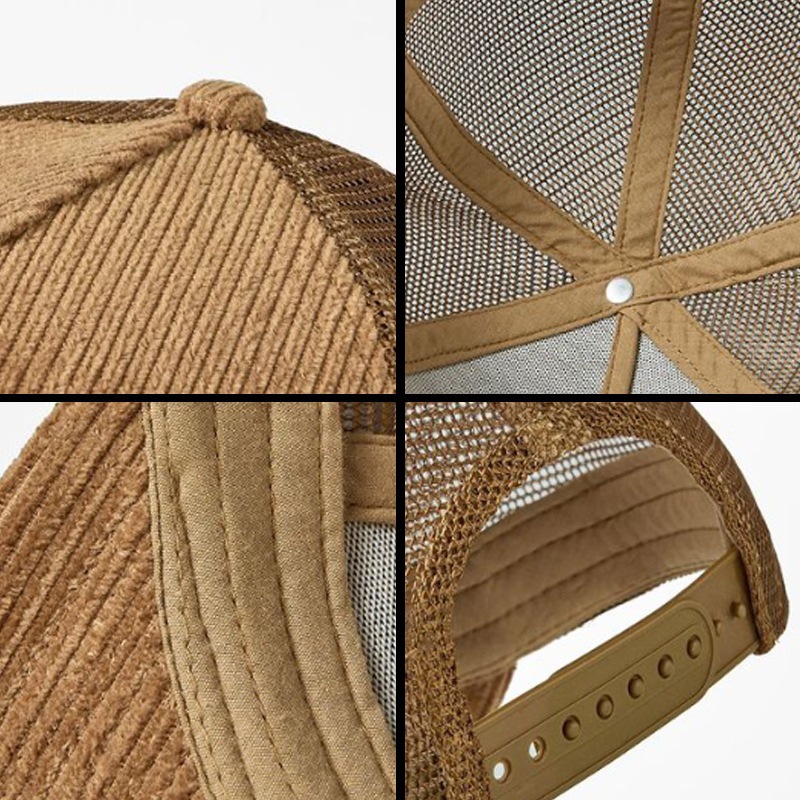 Boné esportivo de malha de vel - Corduroy Cap 5 Panel avaliação e preço