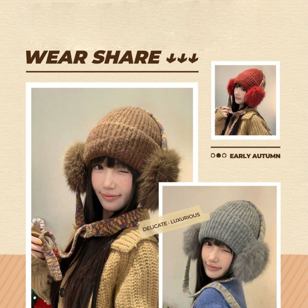 Gorro retrô de malha com prote - Beanie Cuffed Knit avaliação e preço