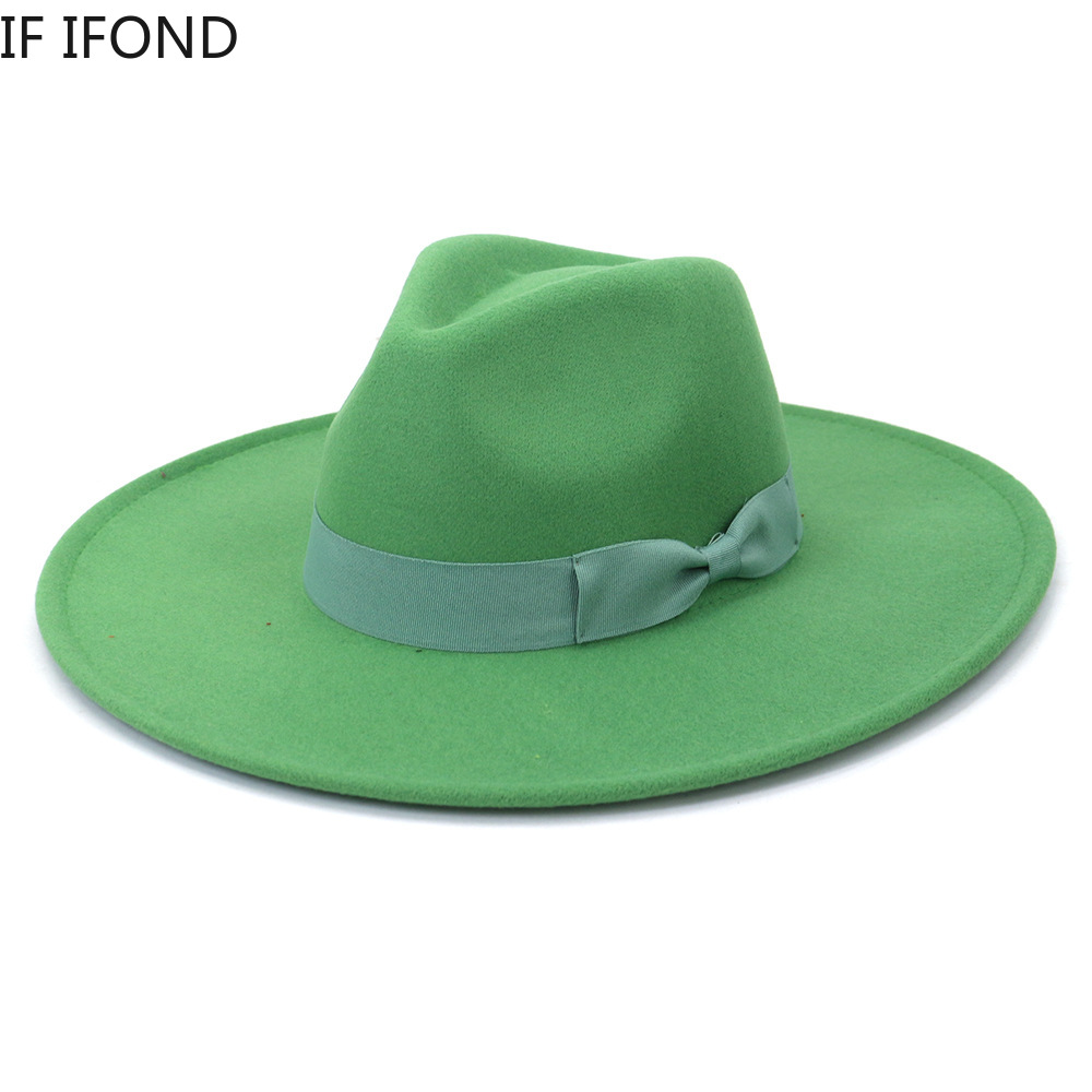 Grande aba larga chapéus femin - Fedora Hat Wool avaliação e preço