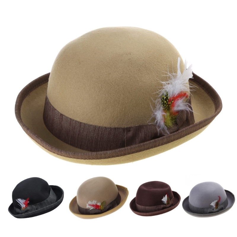 400A Senhores Cartola Lã Chapé - Fedora Hat Wool avaliação e preço
