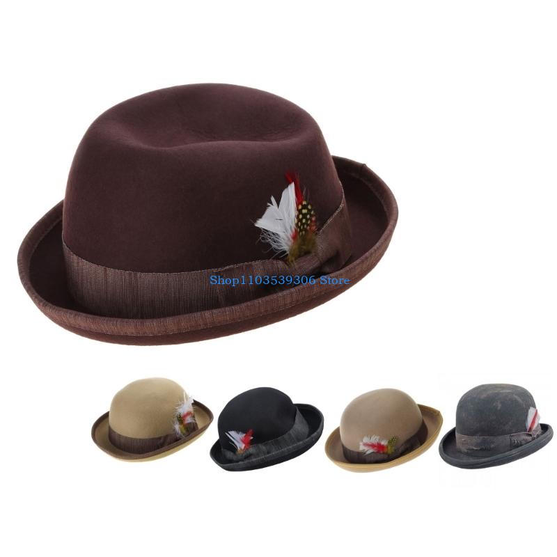 400A Senhores Cartola Lã Chapé - Fedora Hat Wool avaliação e preço