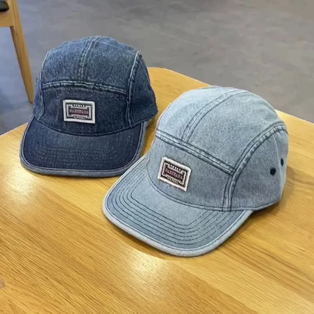 Vintage aba plana denim bonés  - Corduroy Cap 5 Panel avaliação e preço