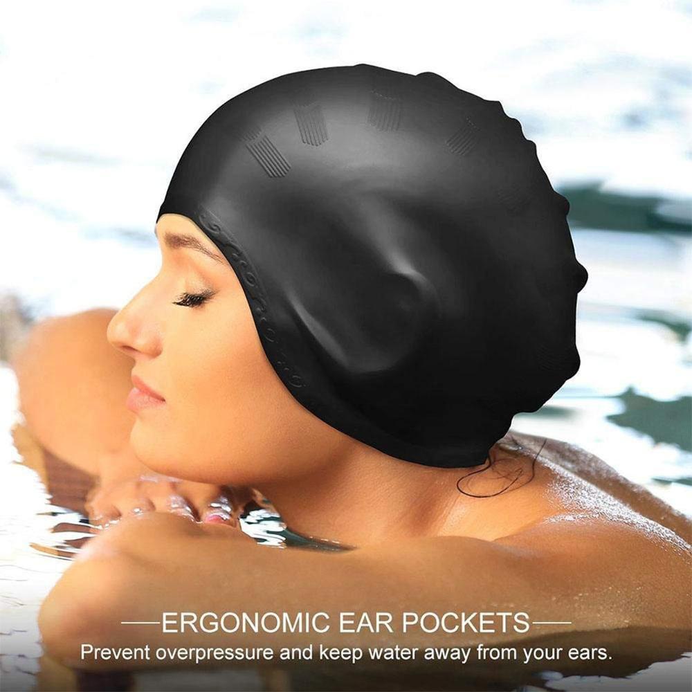 Adultos alta elástica toucas d - Swim Hat Silicone avaliação e preço