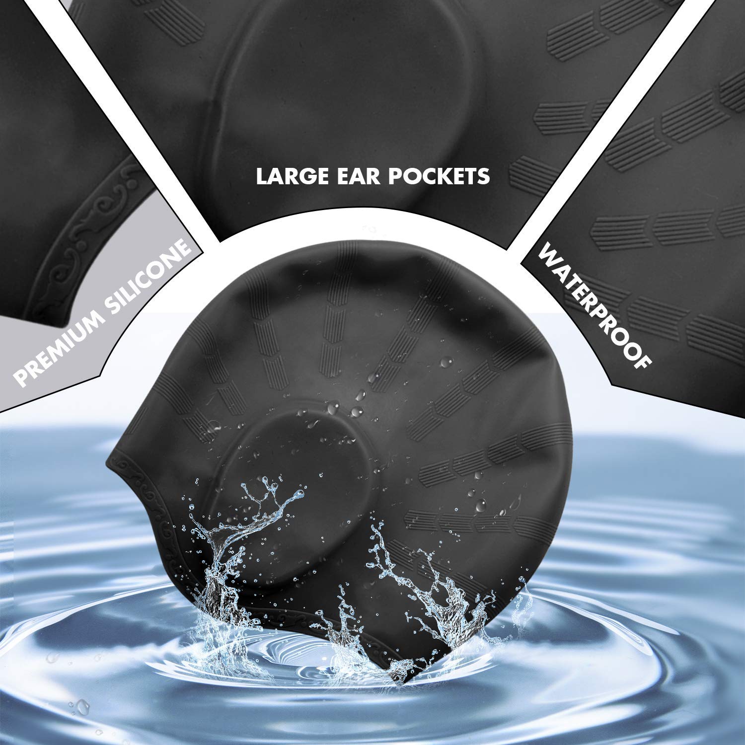 Adultos alta elástica toucas d - Swim Hat Silicone avaliação e preço