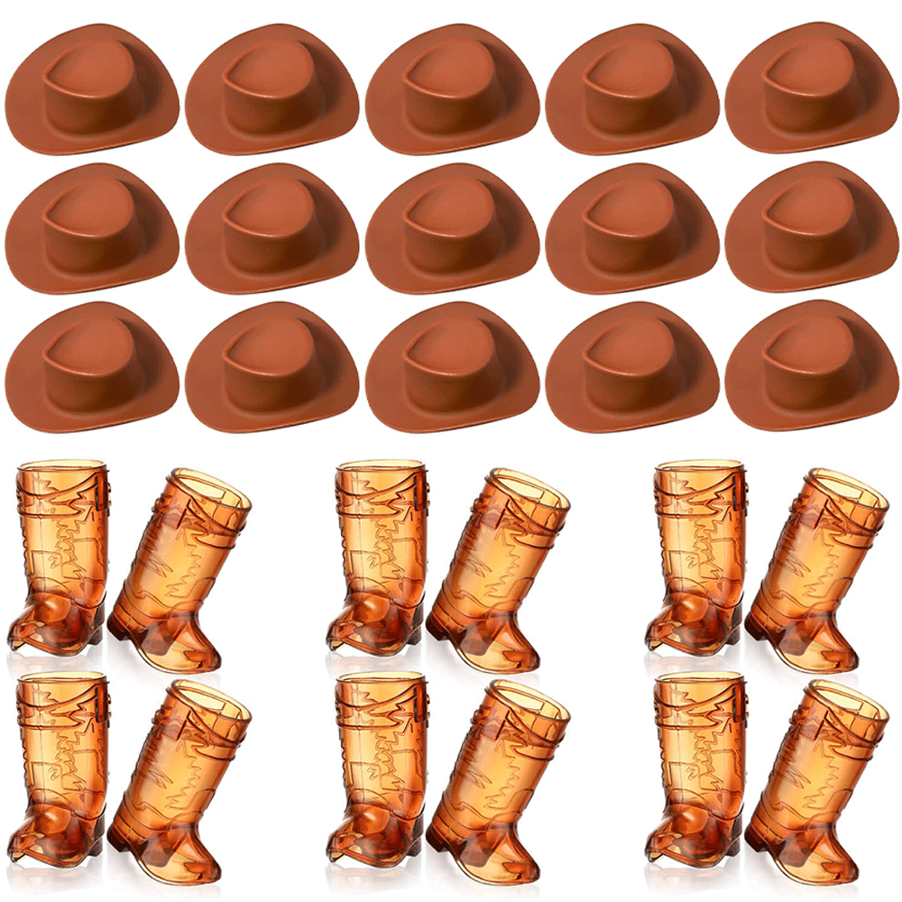 27 pçs mini bota de cowboy de  - Cowboy Hat Straw avaliação e preço