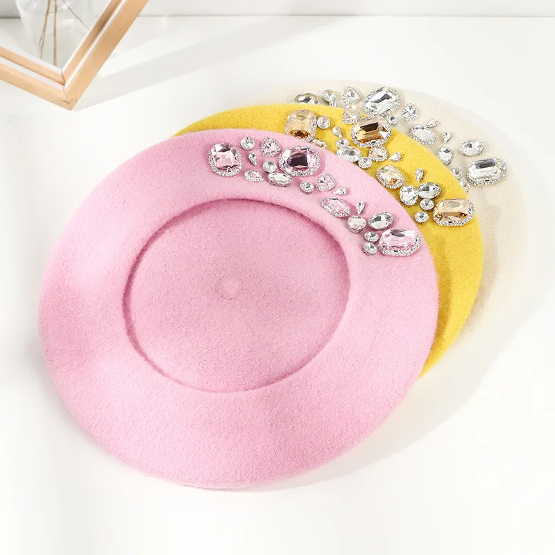Boina francesa grossa strass d - Beret French Wool avaliação e preço