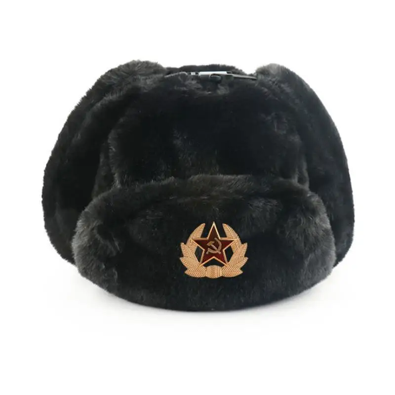 Emblema soviético ushanka chap - Winter Trapper Hat avaliação e preço