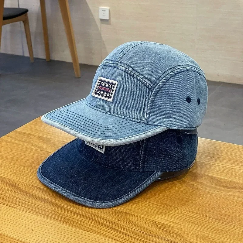 Vintage aba plana denim bonés  - Corduroy Cap 5 Panel avaliação e preço