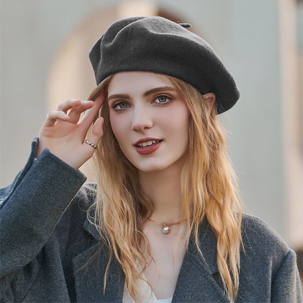 Moda quente inverno lã boinas  - Beret French Wool avaliação e preço