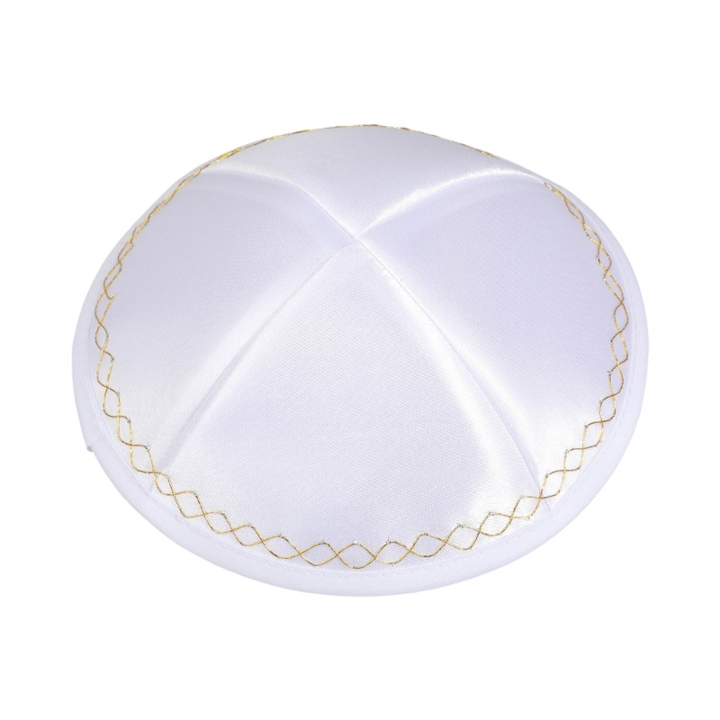 Kippah Judaica de Cetim Branco - Skull Cap Helmet Liner avaliação e preço