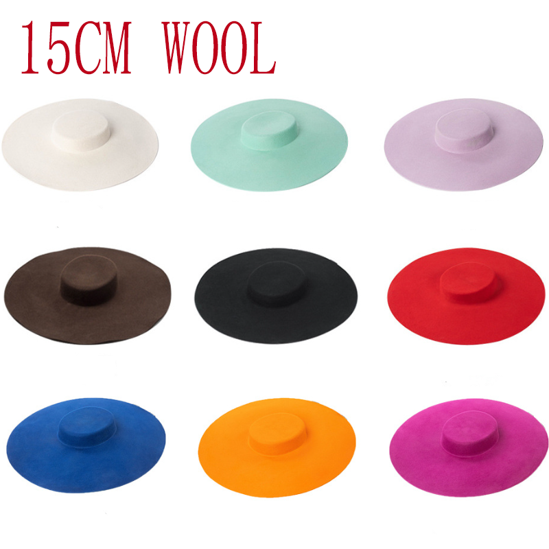 15cm lã de trigo aba larga lã  - Fedora Hat Wool avaliação e preço