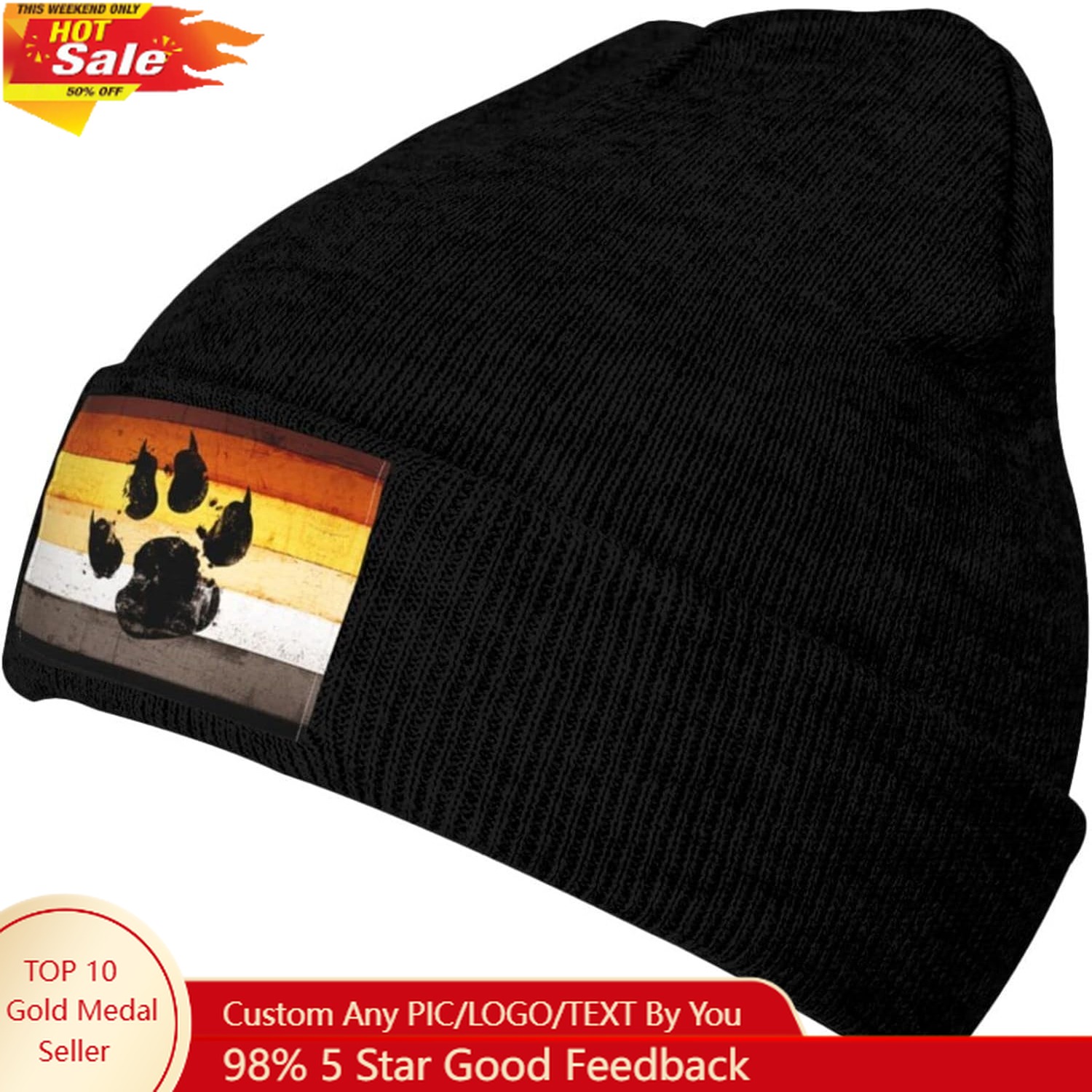 Gorro de malha lgbt com bandei - Beanie Cuffed Knit avaliação e preço