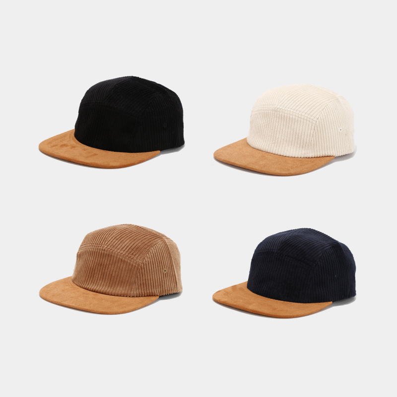 Boné Retro de Corduroy com Aba - Corduroy Cap 5 Panel avaliação e preço
