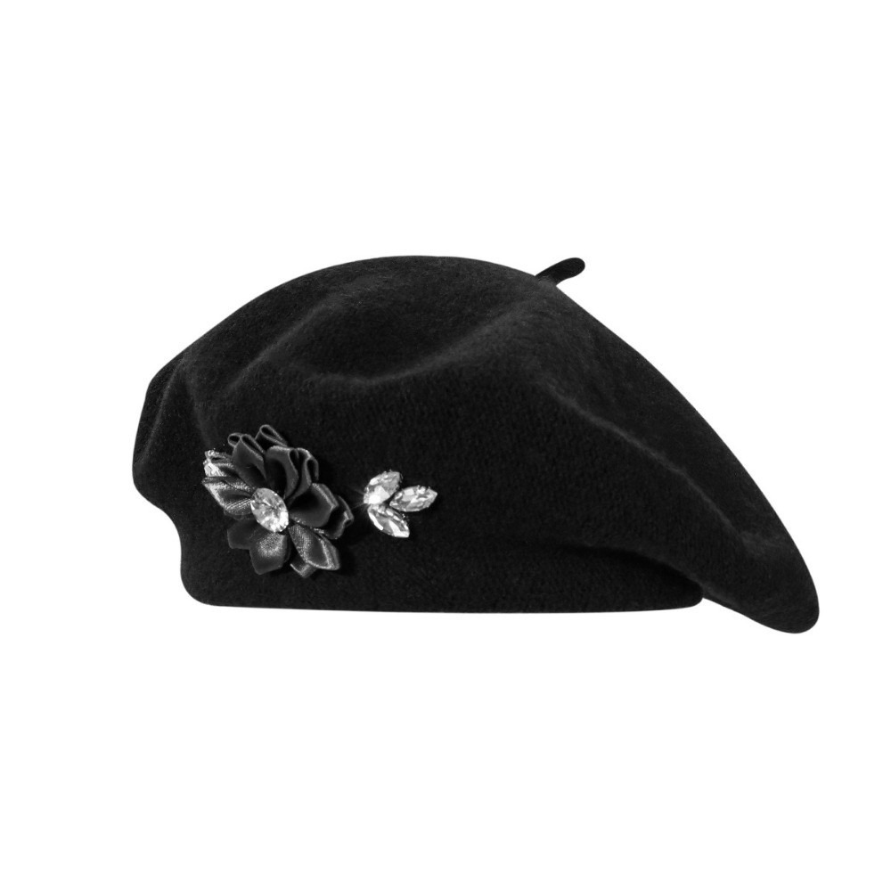 Boina de Lã Sólida da Moda com - Beret French Wool avaliação e preço