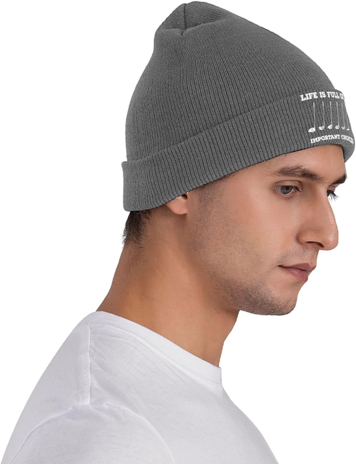 A vida é cheia de escolhas imp - Beanie Cuffed Knit avaliação e preço
